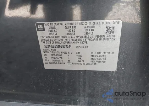 2015 Cadillac Srx Luxury Collection из США, поврежденный, VIN 3GYFNBE37FS637344